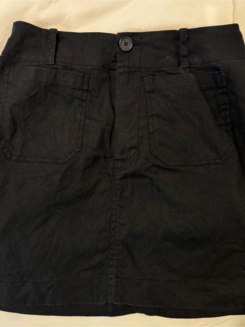 Maeve Black Button-Front Mini Skirt